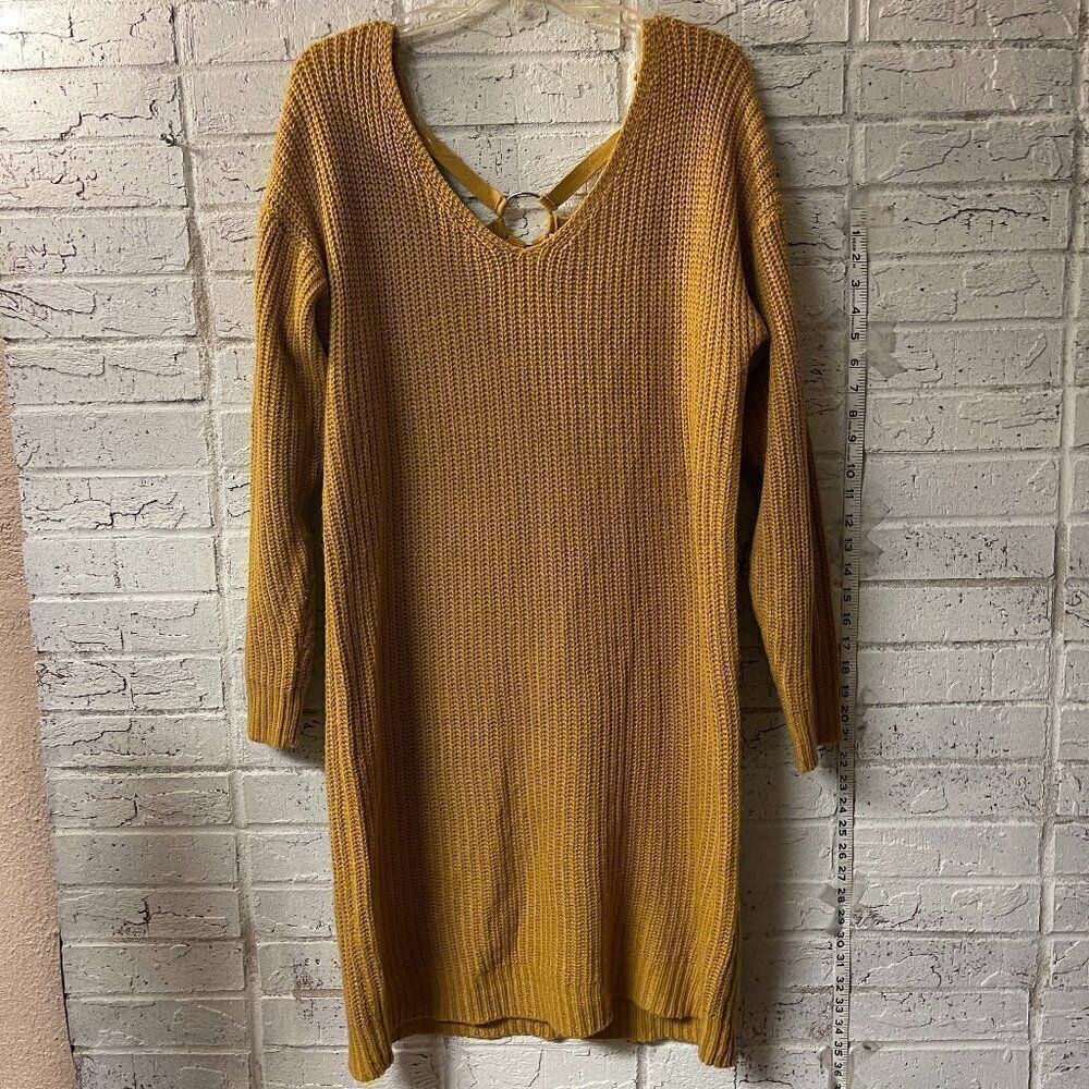 Full Circle Trends Mustard sweater dress Plus Size Curvy 3X